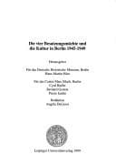 Tapa de Die vier Besatzungsmächte und die Kultur in Berlin 1945-1949