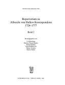 Tapa de Studia Halleriana, Band VII,1+2 cpl.: Repertorium zu Albrecht von Hallers Korrespondenz 1742 - 1777