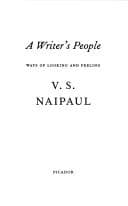 Tapa de WRITER'S PEOPLE: WAYS OF LOOKING AND FEELING