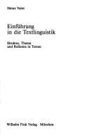 Tapa de Einführung in die Textlinguistik