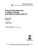 Tapa de Current developments in optical design and optical engineering IV