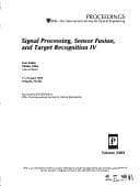 Tapa de Signal processing, sensor fusion, and target recognition IV