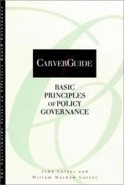 Tapa de Basic principles of policy governance