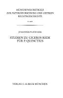 Tapa de Studien zu Ciceros Rede für P. Quinctius