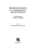 Tapa de Francesco Soave e la grammatica del Settecento
