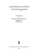 Tapa de Ausgewählte Aufsätze von Peter Classen