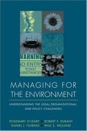 Tapa de Managing for the environment