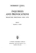 Tapa de Inquiries and provocations