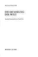 Tapa de Die Erfahrung der Welt