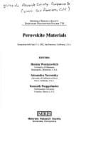 Tapa de Perovskite materials