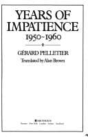 Tapa de Years of impatience, 1950-1960