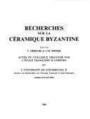 Tapa de Recherches sur la céramique byzantine