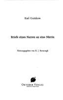 Tapa de Karl Gutzkows Werke und Briefe. Erz ahlerische Werke, Bd.1: Briefe eines Narren an eine N arrin (incl. CD-ROM)