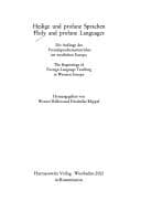 Tapa de Heilige und profane Sprachen