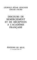 Tapa de Discours de remerciement et de réception à l'Académie française