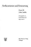 Tapa de Herkommen und Erneuerung : Essays fèur Oskar Seidlin