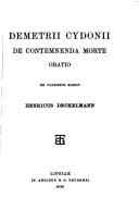 Tapa de Demetrii Cydonii De contemnenda morte
