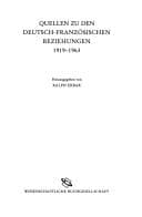 Tapa de Quellen zu den deutsch-französischen Beziehungen 1919-1963