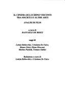 Tapa de Il cinema di Luchino Visconti tra società e altre arti