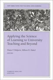 Tapa de Applying the science of learning to university teaching and beyond
