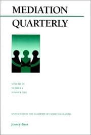 Tapa de Mediation Quarterly, No. 4, Summer 2001