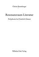 Tapa de Resonanzraum Literatur