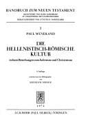 Tapa de Die hellenistisc.römische Kultur in ihren Beziehungen zum Judentum und Christentum