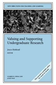 Tapa de Valuing and Supporting Undergraduate Research