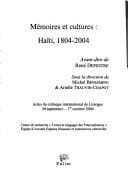 Tapa de Mémoires et cultures