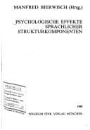 Tapa de Psychologische Effekte sprachlicher Strukturkomponenten