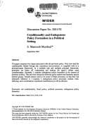 Tapa de Conditionality and endogenous policy formation in a political setting