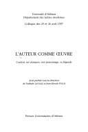 Tapa de L'auteur comme œuvre