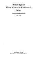 Tapa de Wenn Schwache sich für stark halten. Prosa aus der Berner Zeit I 1921-1925