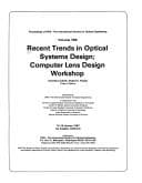 Tapa de Recent trends in optical systems design