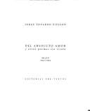 Tapa de Del absoluto amor y otros poemas sin título