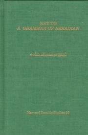 Tapa de Key to a grammar of Akkadian