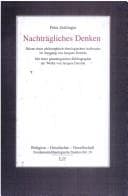 Tapa de Nachträgliches Denken
