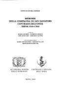 Tapa de Memorie della Compagnia di San Salvatore Contrada dell'Onda, Siena 1524-1764