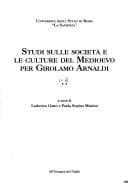 Tapa de Studi sulle società e le culture del Medioevo per Girolamo Arnaldi