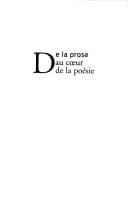 Tapa de De la prose au coeur de la poésie