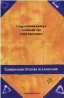 Tapa de Lingvistiske essays til minde om Finn Sørensen