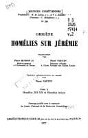 Tapa de Homélies sur Jérémie