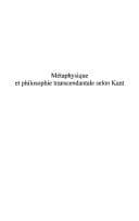 Tapa de Métaphysique et philosophie transcendantale selon Kant