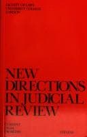 Tapa de New directions in judicial review