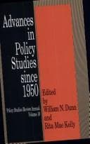 Tapa de Advances in policy studies since 1950