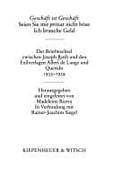 Tapa de Geschäft ist Geschäft ; Seien Sie mir privat nicht böse ; Ich brauche Geld ; Der Briefwechsel zwischen Joseph Roth und seinen Exilverlagen Allert de Lange und Querido 1933-1939