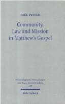 Tapa de Community, law, and mission in Matthew's Gospel