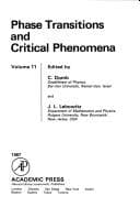 Tapa de Phase Transitions and Critical Phenomena