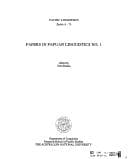 Tapa de Papers in Papuan linguistics