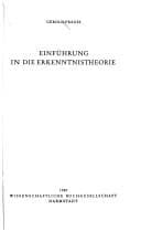 Tapa de Einführung in die Erkenntnistheorie